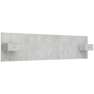 Stylish Bed Headboard with Cabinets - Concrete Grey Design