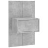 Stylish Bed Headboard with Cabinets - Concrete Grey Design