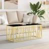 Coffee Table Gold 110x45x45 cm Stainless Steel and Glass Colour gold and black Quantity in Package 1 Material glass 