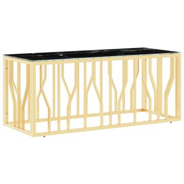 Gold Coffee Table - 110x45 cm Stainless Steel & Glass