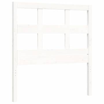 White Bed Frame with Headboard - 100x200 cm Solid Wood