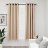 Linen-Look Blackout Curtains - Beige 140x175cm (2pcs) | HipoMarket