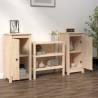 2 Pcs Solid Pine Wood Sideboards - Stylish Storage Solutions