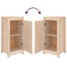 2 Pcs Solid Pine Wood Sideboards - Stylish Storage Solutions