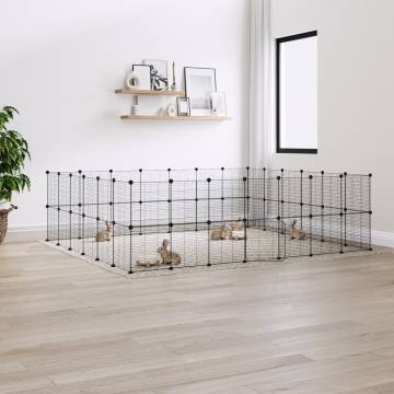 52-Panel Black Pet Cage | Spacious & Durable Design