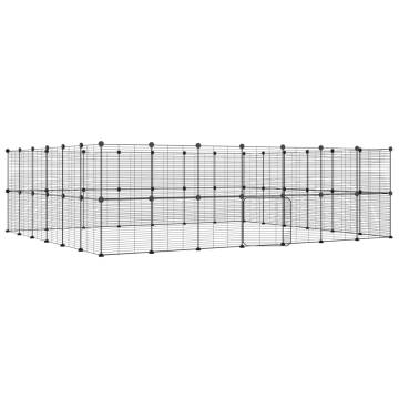 52-Panel Black Pet Cage | Spacious & Durable Design