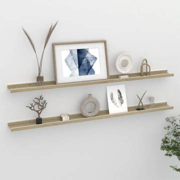 Stylish Wall Shelves - White & Sonoma Oak - 2 pcs | Hipomarket