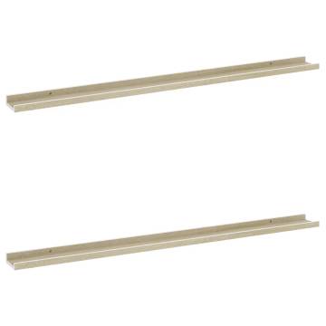 Stylish Wall Shelves - White & Sonoma Oak - 2 pcs | Hipomarket