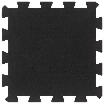 Durable Black Rubber Floor Tiles - 4 pcs | 30x30 cm 16 mm