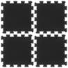 Durable Black Rubber Floor Tiles - 4 pcs | 30x30 cm 16 mm