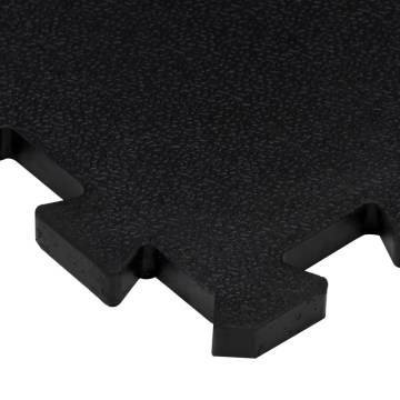 Durable Black Rubber Floor Tiles - 4 pcs | 30x30 cm 16 mm