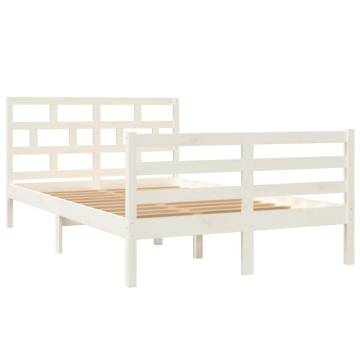 White Solid Wood Pine Bed Frame 120x200 cm - Modern Design