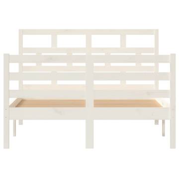 White Solid Wood Pine Bed Frame 120x200 cm - Modern Design