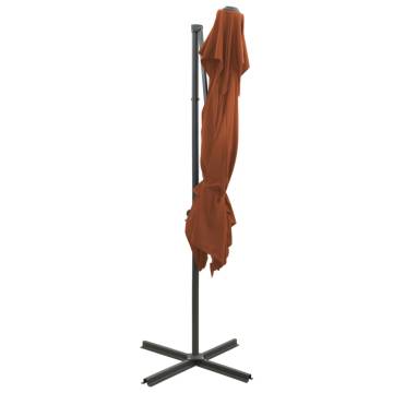 Cantilever Umbrella with Double Top - Terracotta 250x250 cm