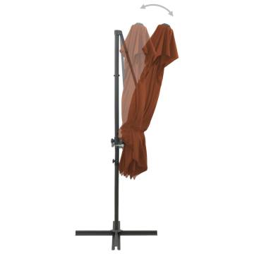 Cantilever Umbrella with Double Top - Terracotta 250x250 cm