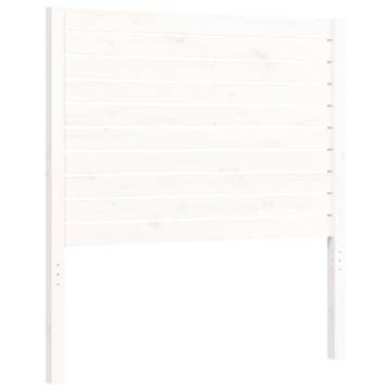 White Single Solid Wood Bed Frame with Headboard | HipoMarket