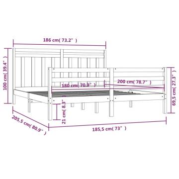 Super King Size Solid Wood Bed Frame 180x200 cm | HipoMarket