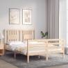 Solid Wood Bed Frame with Headboard 140x200 cm | HipoMarket