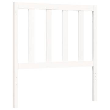 White Bed Frame with Headboard 100x200 cm - Solid Wood