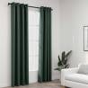 Linen-Look Blackout Curtains with Grommets 2pcs Green 140x245cm Colour green Size 140 x 245 cm Quantity in Package 2 