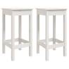 Bar Stools 2 pcs White Solid Pine - Stylish & Durable