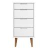 MOLDE White Drawer Cabinet - Solid Pine 40x35x82 cm