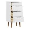 MOLDE White Drawer Cabinet - Solid Pine 40x35x82 cm