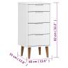 MOLDE White Drawer Cabinet - Solid Pine 40x35x82 cm