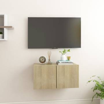 Hanging TV Cabinet Sonoma Oak - Modern Storage Solution