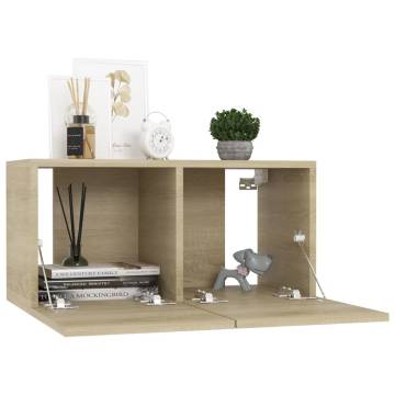 Hanging TV Cabinet Sonoma Oak - Modern Storage Solution