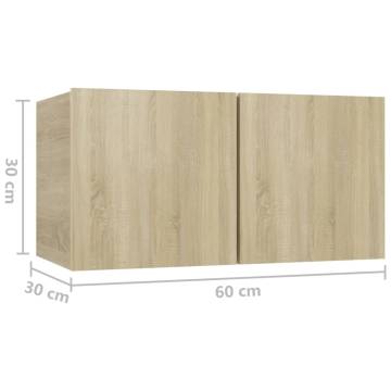 Hanging TV Cabinet Sonoma Oak - Modern Storage Solution