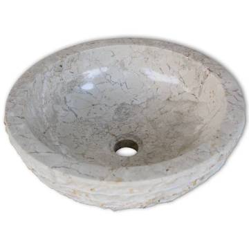 Basin Marble 40 cm Cream - Stylish Natural Marble Sink