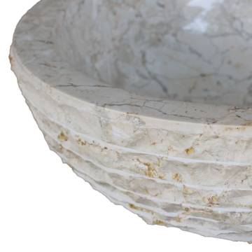 Basin Marble 40 cm Cream - Stylish Natural Marble Sink