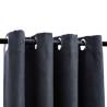 Elegant Anthracite Blackout Curtains with Metal Rings - 140x225 cm