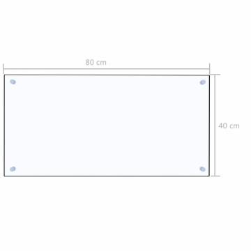 Transparent Kitchen Backsplash 80x40 cm | Tempered Glass