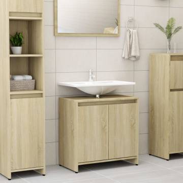 Bathroom Cabinet Sonoma Oak 60x33x61 cm | Stylish Storage