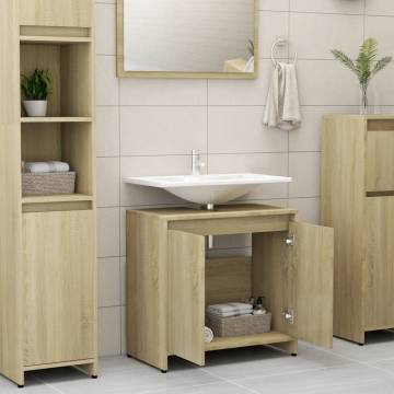 Bathroom Cabinet Sonoma Oak 60x33x61 cm | Stylish Storage