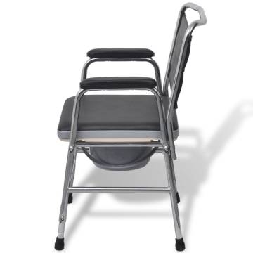 Commode Chair Steel Black - Safe & Comfortable Solution