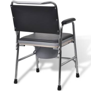 Commode Chair Steel Black - Safe & Comfortable Solution