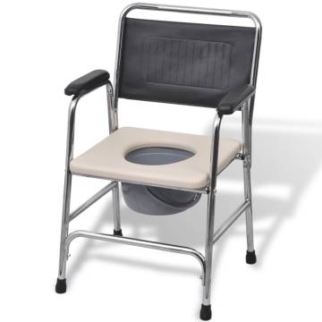 Commode Chair Steel Black - Safe & Comfortable Solution