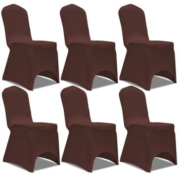 Stretch Chair Cover 6 pcs Brown - Stylish & Versatile