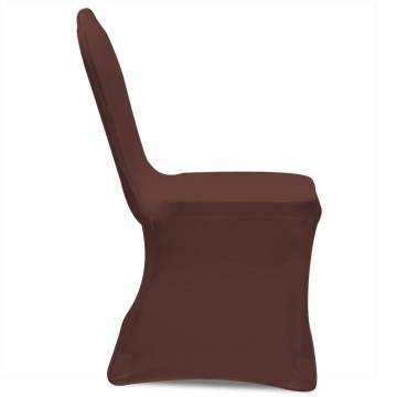 Stretch Chair Cover 6 pcs Brown - Stylish & Versatile