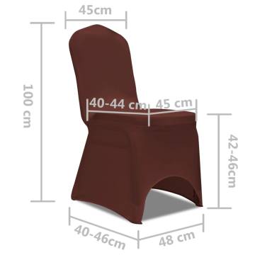 Stretch Chair Cover 6 pcs Brown - Stylish & Versatile