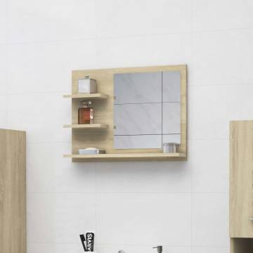 Sonoma Oak Bathroom Mirror - Stylish & Functional | HiPoMarket