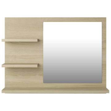 Sonoma Oak Bathroom Mirror - Stylish & Functional | HiPoMarket