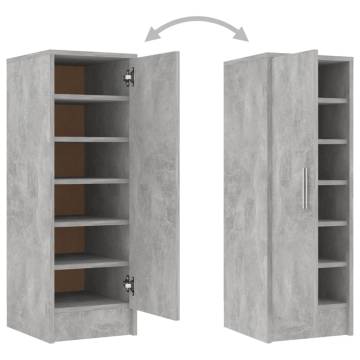 Shoe Cabinet Concrete Grey - Stylish Storage Solution (32x35x92cm)