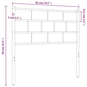 Metal Headboard Black 80 cm - Stylish and Sturdy Design