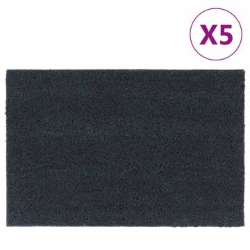 Durable 5 pcs Dark Grey Coir Door Mats - 40x60 cm