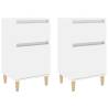 Elegant High Gloss White Bedside Cabinets - Set of 2