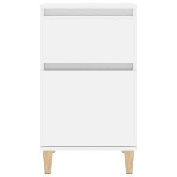 Elegant High Gloss White Bedside Cabinets - Set of 2